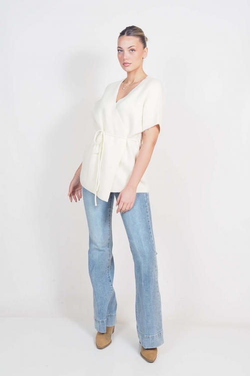 Sleeveless belted cardigan/top Luna