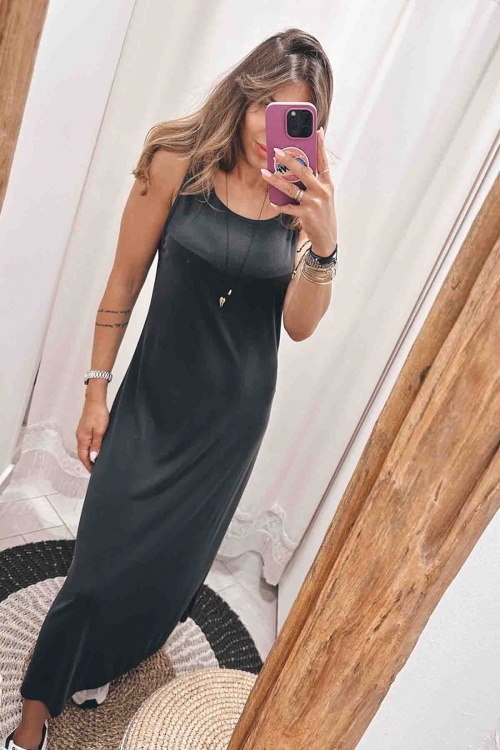 Sleeveless long dress Red