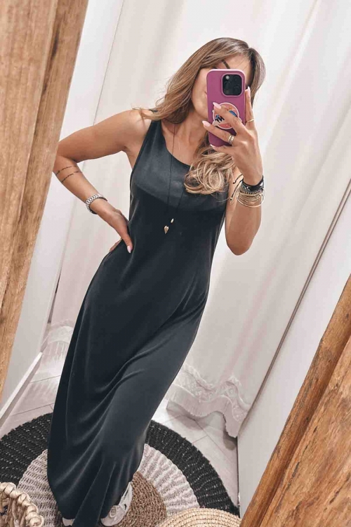 Sleeveless long dress Red