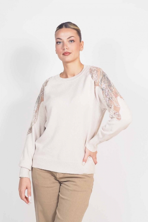 Soft knit emboidered top Esme