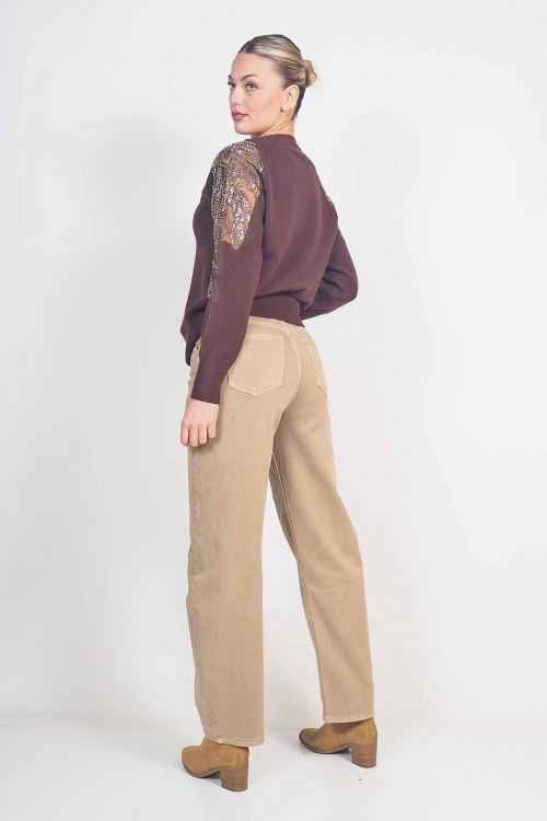 Soft knit emboidered top Esme