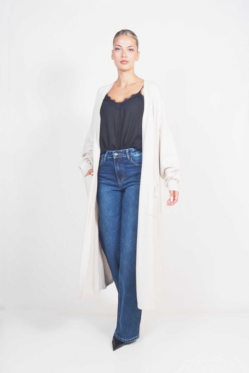 Soft knit long sparkle cardigan