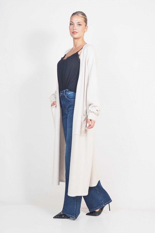 Soft knit long sparkle cardigan