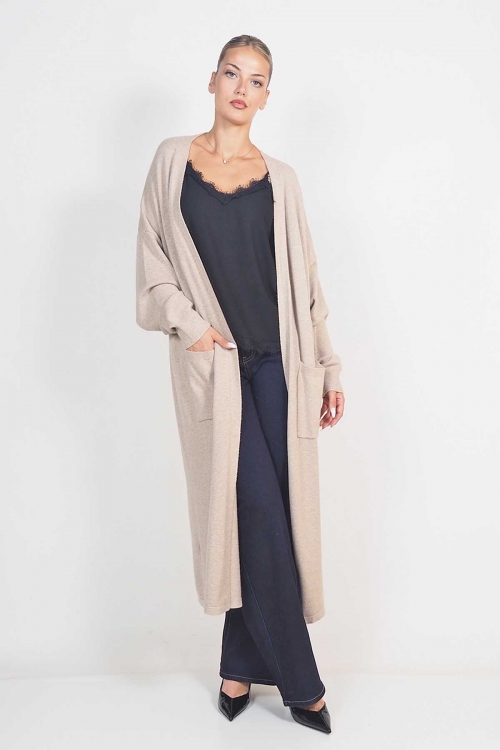 Soft knit long sparkle cardigan