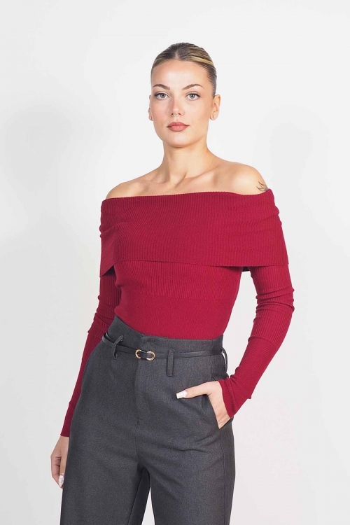 Soft knit off shoulder top Nia