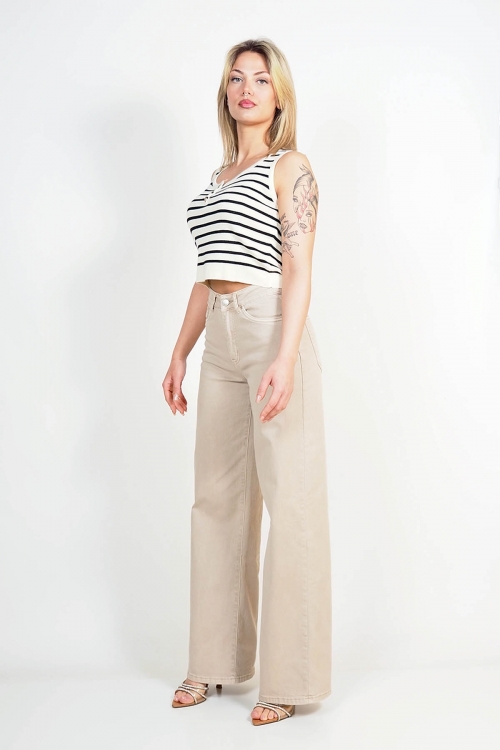 Soft knit striped sleeveless top
