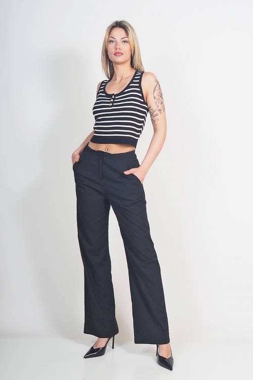 Soft knit striped sleeveless top