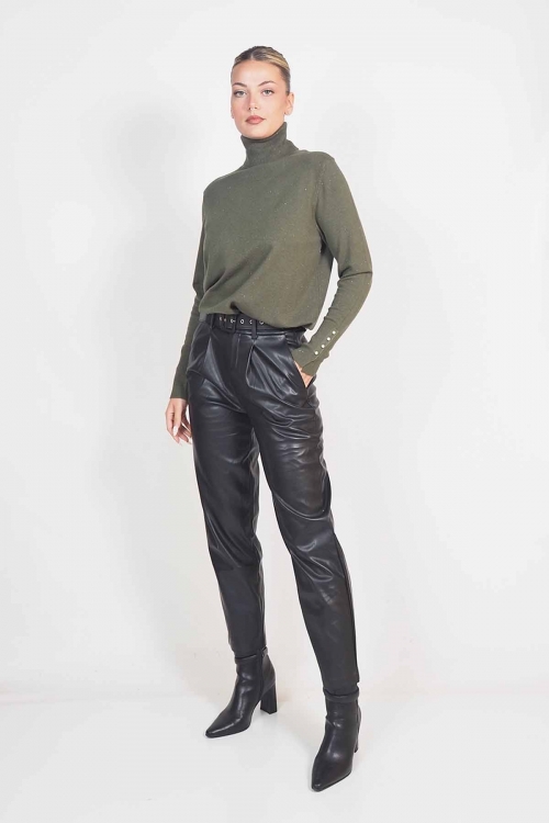 Soft turtleneck knit sparkle top Raya