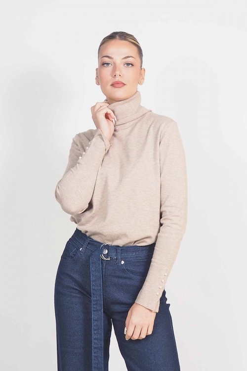 Soft turtleneck knit sparkle top Raya