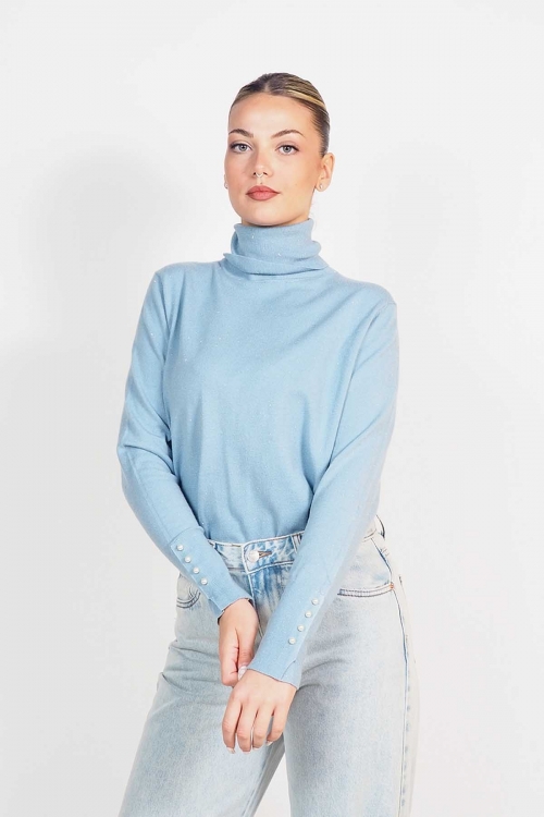 Soft turtleneck knit sparkle top Raya