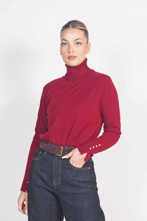 Soft turtleneck knit sparkle top Raya