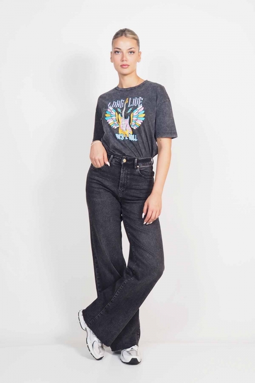 Stonewashed T shirt Long Line