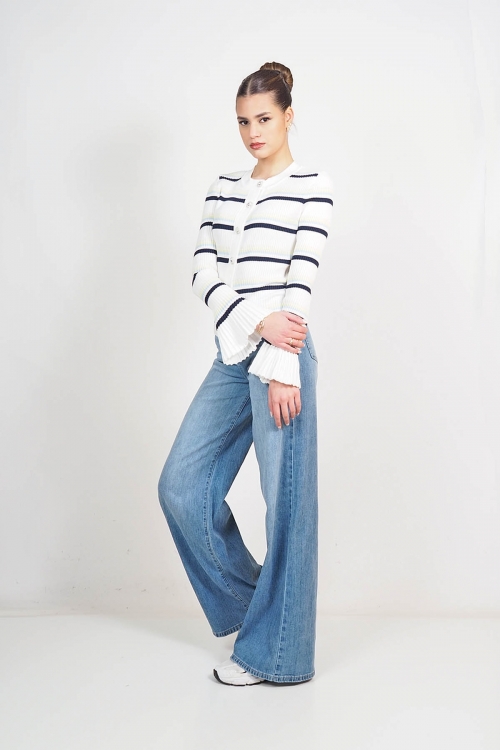 Striped cardigan top