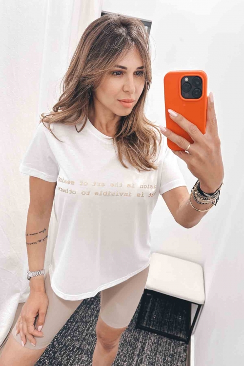 T shirt with golden details