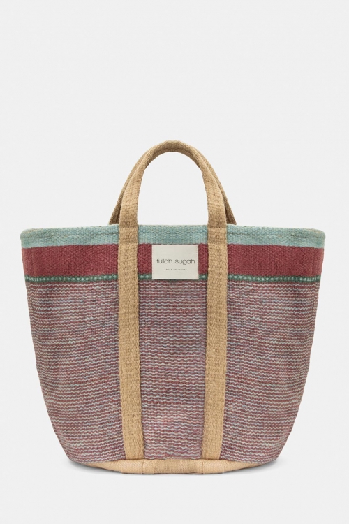 Beach bag with two-tone knitting