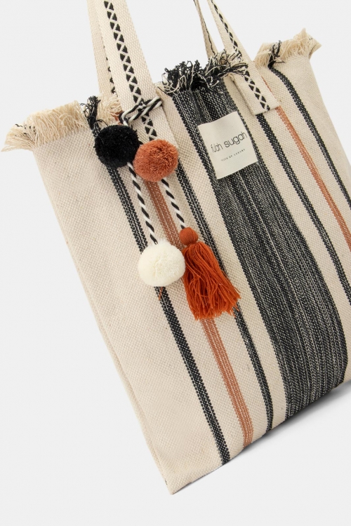 Τσάντα shopper με ξέφτια