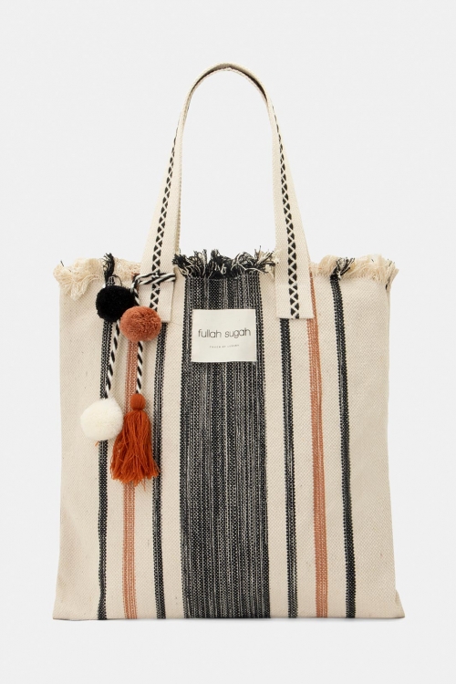 Τσάντα shopper με ξέφτια
