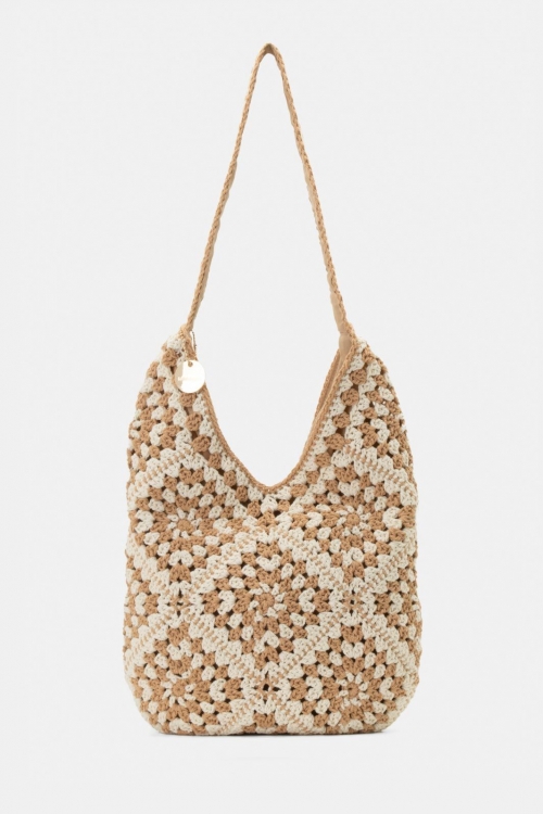 Two-tone knitted cotton bag