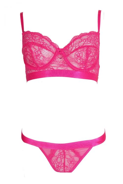 Shein lace set - Φούξια