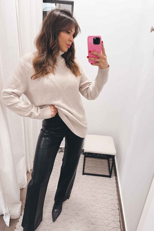 Turtleneck sparkle knit sweater Tina