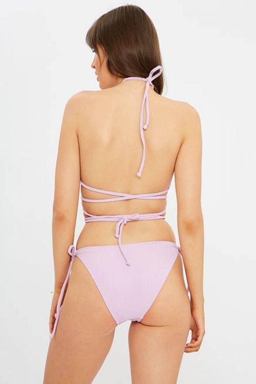 CALLISTO Textured Cheeky Tie Side Brief - Λιλά
