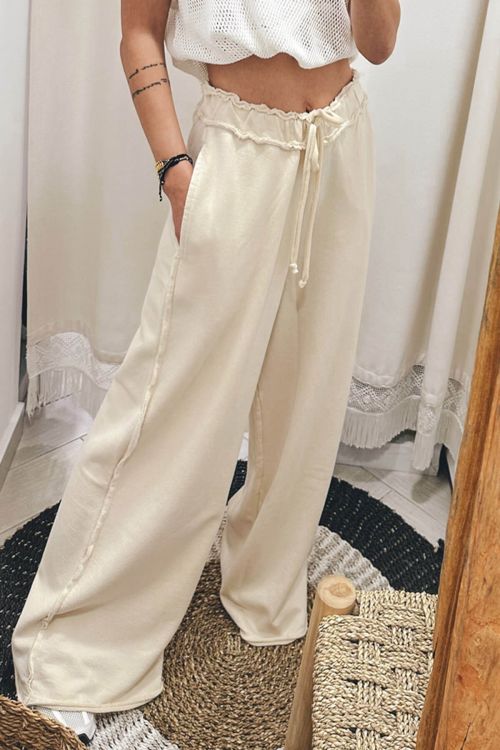 Low waisted bell pants Mia - Εκρού