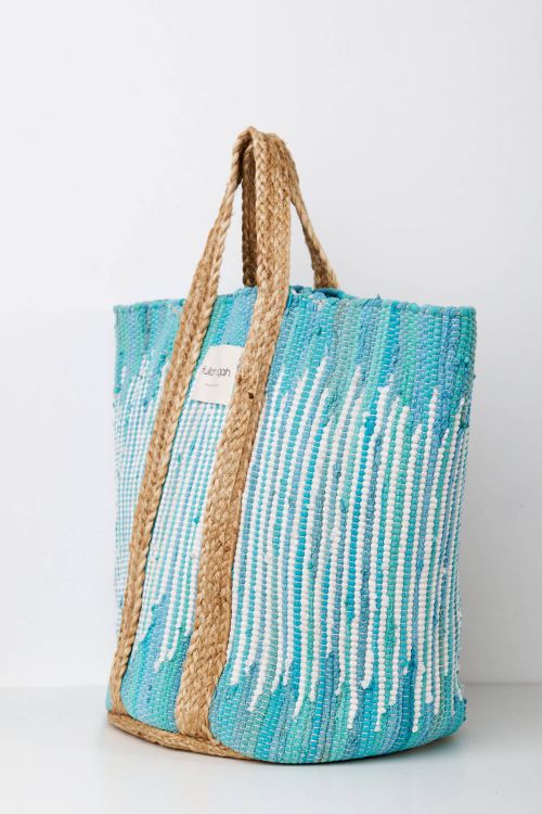 Τσάντα από συνδυασμό υφασμάτων Mosi - Aqua