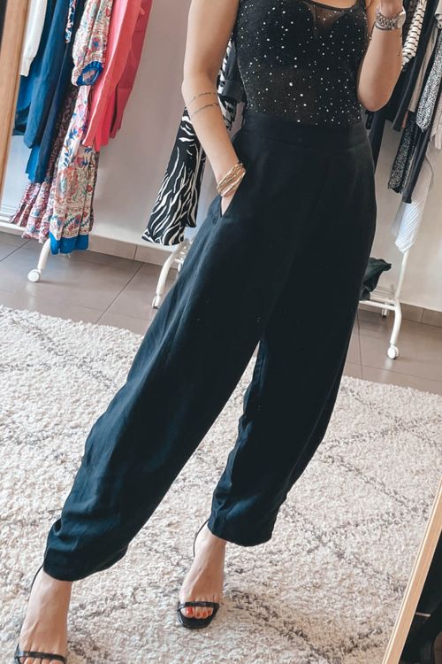 Moutaki linen pants - Μαύρο