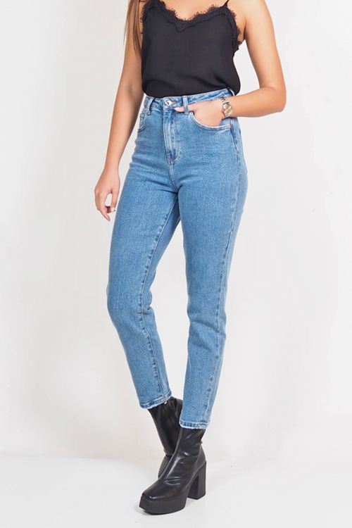 Premium high waisted jeans - Γαλάζιο