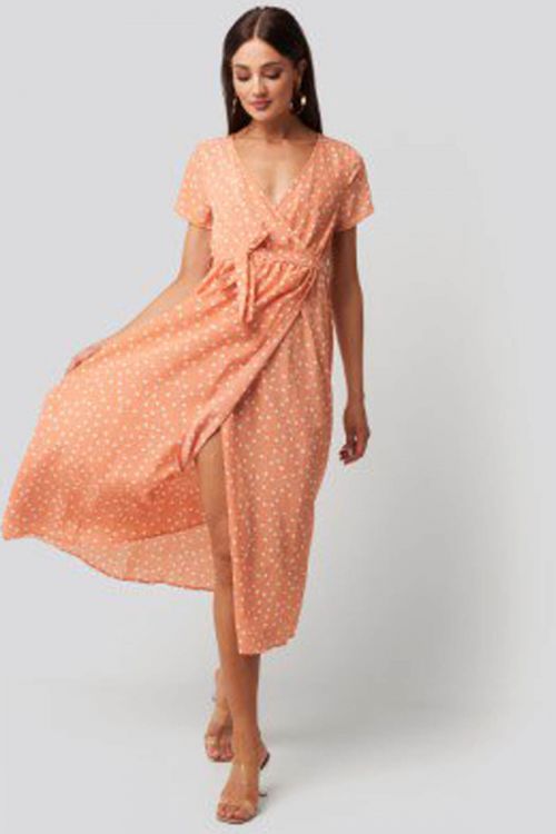 Ida wrap dress - Πορτοκαλί