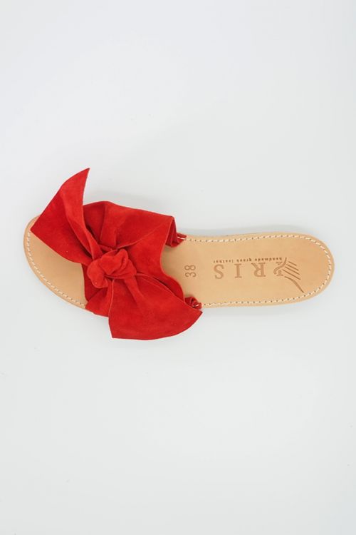 Handmade greek leather sandals Aphrodite - Κόκκινο