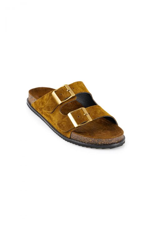 Ateneo Men classic leather sandals - Ταμπά